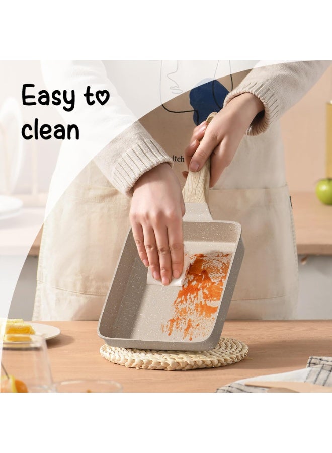 عجة البيض، طاسة عجة الجرانيت غير اللاصقة، طاسة الفطار، طاسة لعمل البيض مناسبة لفرن الغاز وتجهيزات المطبخ التعريفي. - Image 4