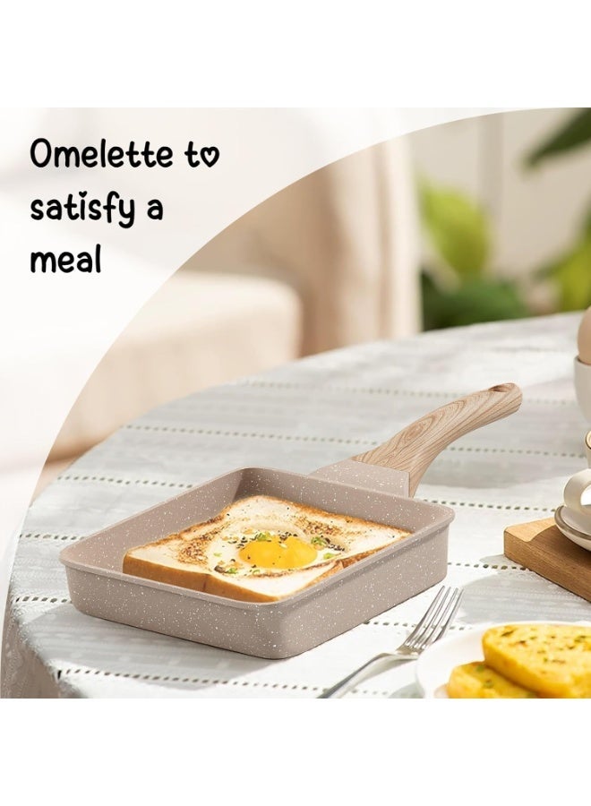 عجة البيض، طاسة عجة الجرانيت غير اللاصقة، طاسة الفطار، طاسة لعمل البيض مناسبة لفرن الغاز وتجهيزات المطبخ التعريفي. - Image 3