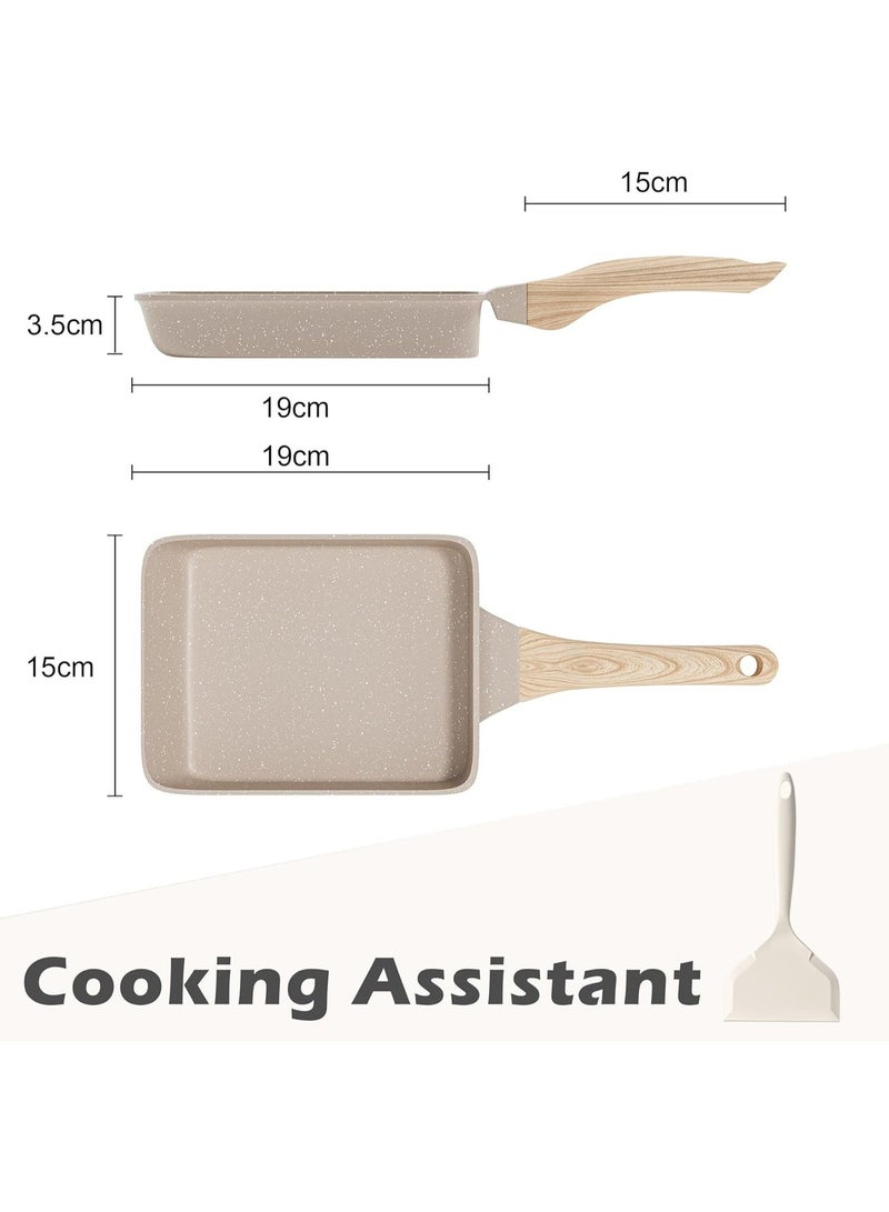 عجة البيض، طاسة عجة الجرانيت غير اللاصقة، طاسة الفطار، طاسة لعمل البيض مناسبة لفرن الغاز وتجهيزات المطبخ التعريفي. - Image 2