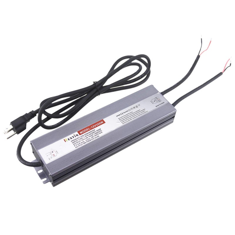 Rextin DC 12V 350W 29A Power Supply Outdoor Constant Voltage Transformer IP67 Waterproof Aluminum Alloy Shell for LED Lighting Strip Module Accessories - Image 1