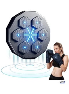 Indoor Electronic Music Boxing Machine Wall Mounted, Smart Boxing Target with LED Lights, Interactive Music Boxing Trainer, Ideal for Fitness & Outdoor Fun Exercises, Professional Training Device for Reflexes, Coordination & Strength