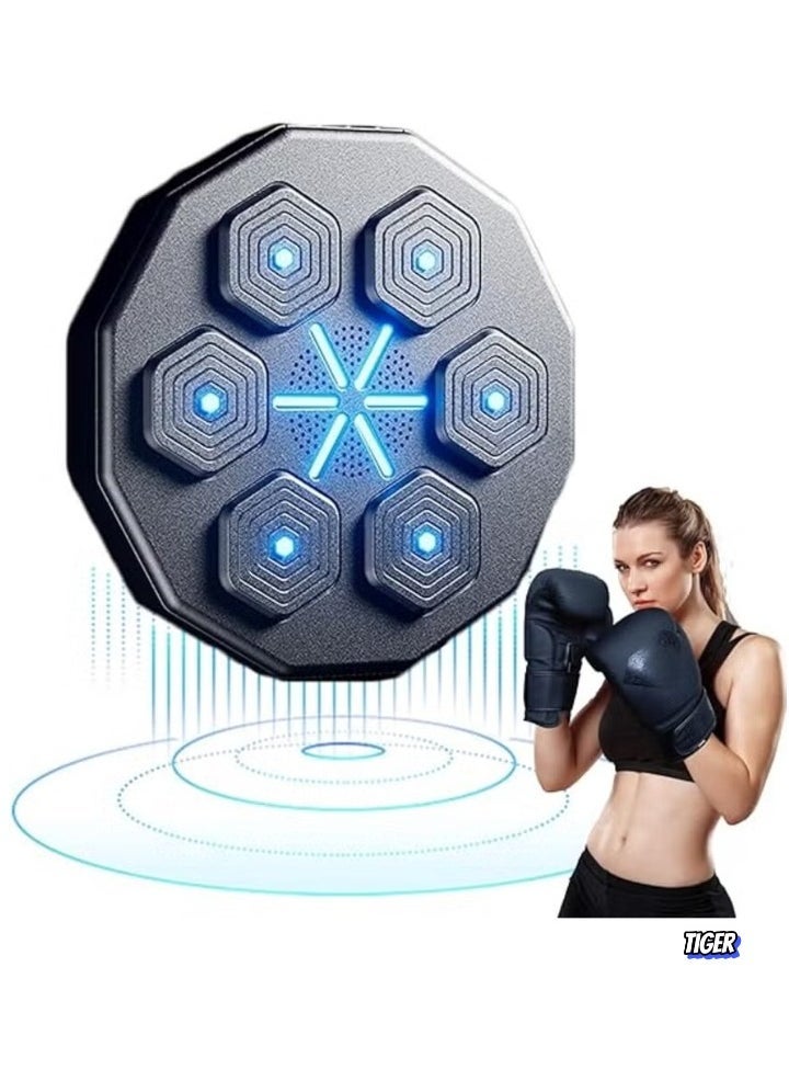 TIGER - Indoor Electronic Music Boxing Machine Wall Mounted, Smart Boxing Target with LED Lights, Interactive Music Boxing Trainer, Ideal for Fitness & Outdoor Fun Exercises, Professional Training Device for Reflexes, Coordination & Strength - Image 1