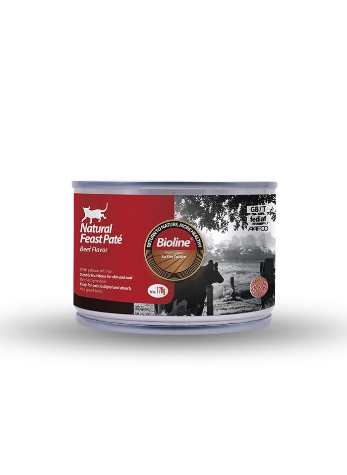 بايولاين طعام القطط بيولاين باتيه بنكهة لحم البقر 170 جرام (عبوة من 3 قطع) - Image 2