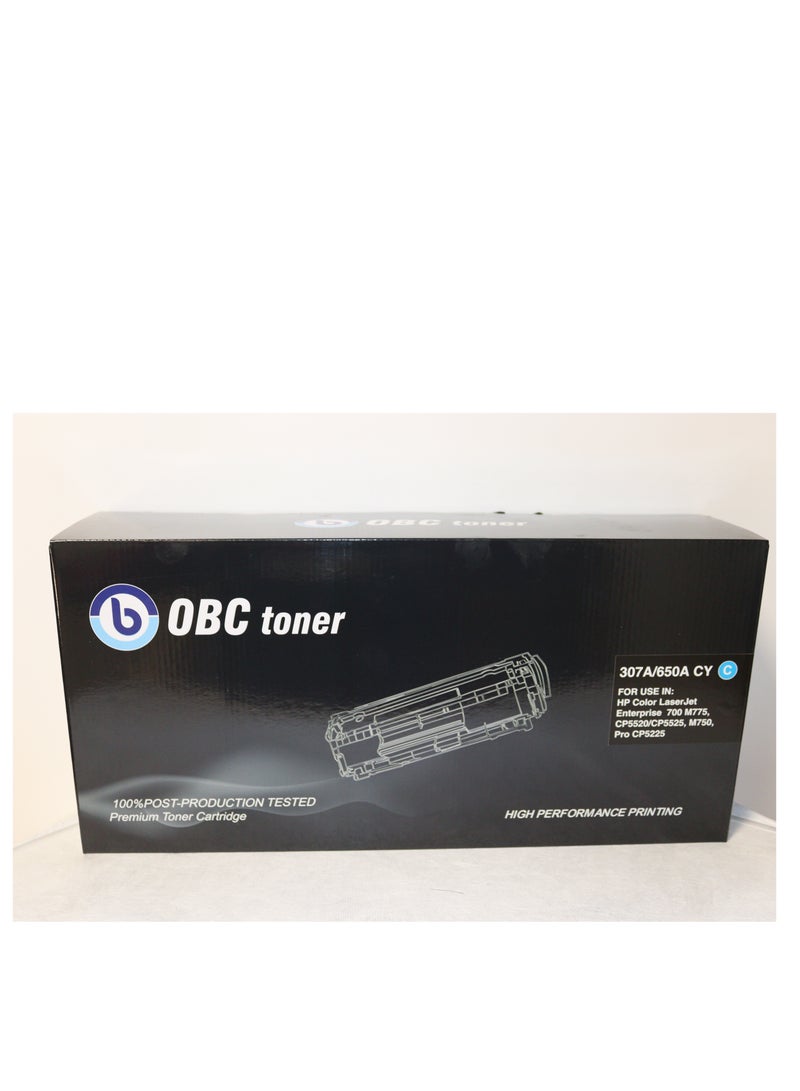 OBC Compatible Cyan Laser Toner Cartridge Replacement for HP 307A/650A - Prints up to 7300 pages in vivid color and high quality - Image 2