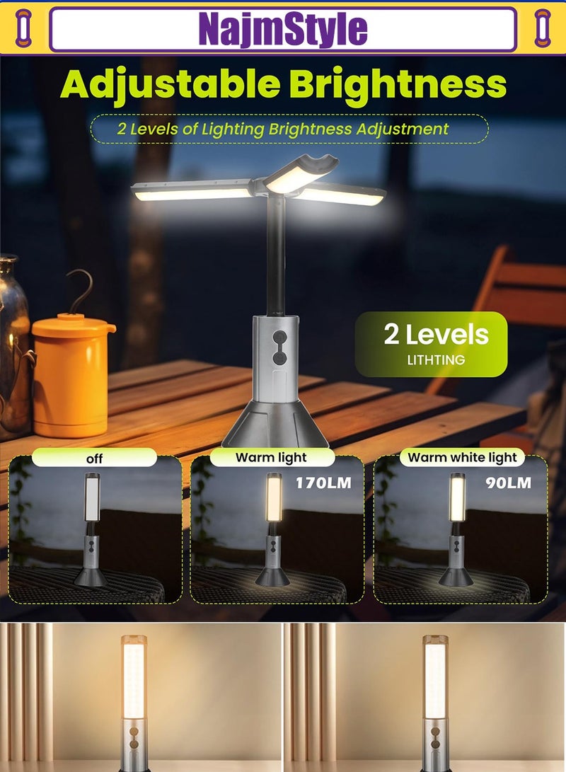 NajmStyle Telescopic Camping Light, 3000mAh Rechargeable Camping Lantern - 2 Dimmable Modes & 3 Flashlight Modes, IPX4 Waterproof, Portable Collapsible Light for Camping, Hiking, Home Emergency - Image 4