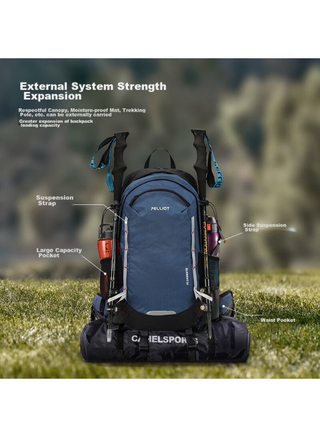 Pelliot Outdoor Backpack, Large Capacity Schoolbag, Hiking Travel Water-resistant Mountaineering Backpack, 16902507, Dark Green - Image 2