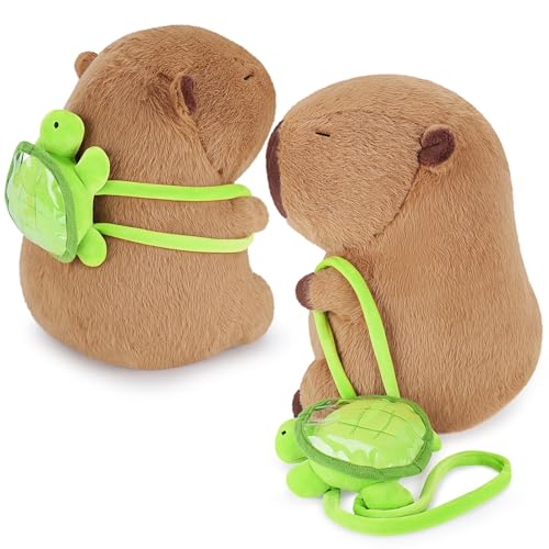 Achwishap Capybara PlushCute Plushies Capybara Stuffed AnimalSoft Capybaras Plush ToysKawaii Plushie Stuffed Toys with Turtle Backpack Plushies Gifts for Kids Adults BirthdayBrown 14 - Image 5