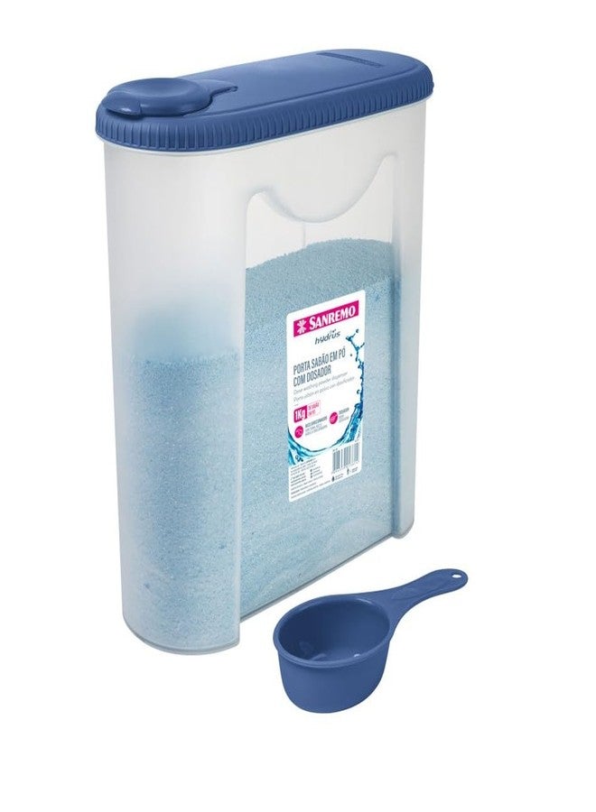 Tribello Plastic Laundry Powder Container For Detergent, Laundry Room Organization - 80 oz - Image 1