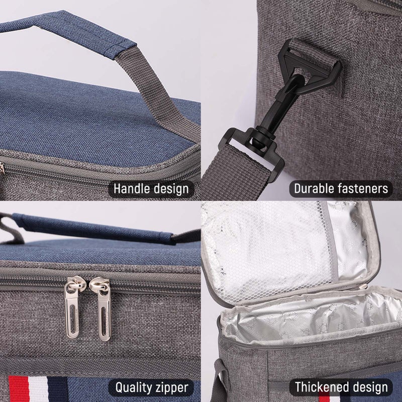 8L Aluminium Foil Lunch Bag Hand-held Insulation Bag Picnic Insulation Bag Commuters Carry Lunch Tools Food Bag for Work - Image 4
