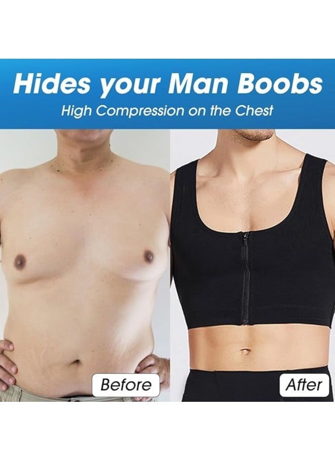 Generic - Chest Binder Vest for Men, Gynecomastia Compression Shirt Slimming Body Shaper, Men's Shaper Flat 3 Rows Clasp Bust Corset Vests - Image 1