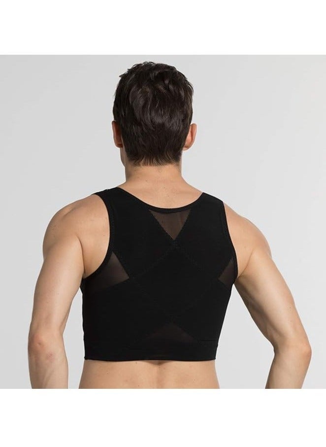 Generic - Chest Binder Vest for Men, Gynecomastia Compression Shirt Slimming Body Shaper, Men's Shaper Flat 3 Rows Clasp Bust Corset Vests - Image 1