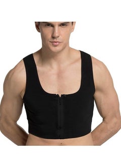 Chest Binder Vest for Men, Gynecomastia Compression Shirt Slimming Body Shaper, Men's Shaper Flat 3 Rows Clasp Bust Corset Vests