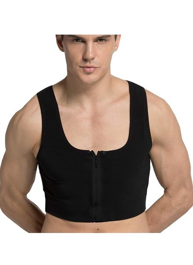 Generic - Chest Binder Vest for Men, Gynecomastia Compression Shirt Slimming Body Shaper, Men's Shaper Flat 3 Rows Clasp Bust Corset Vests - Image 1
