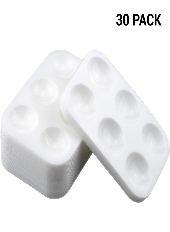 IFAMIO 30 Pack Paint Tray Palette 6 Well White Plastic Art Painting Tray Bulk Rectangular Watercolor Palettes Kids Paint Tray Palette for Art Class DIY Art Crafts School Projects - Image 3