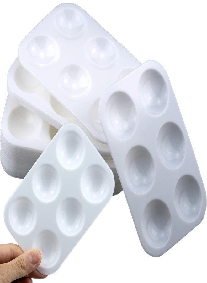 IFAMIO 30 Pack Paint Tray Palette 6 Well White Plastic Art Painting Tray Bulk Rectangular Watercolor Palettes Kids Paint Tray Palette for Art Class DIY Art Crafts School Projects - Image 1