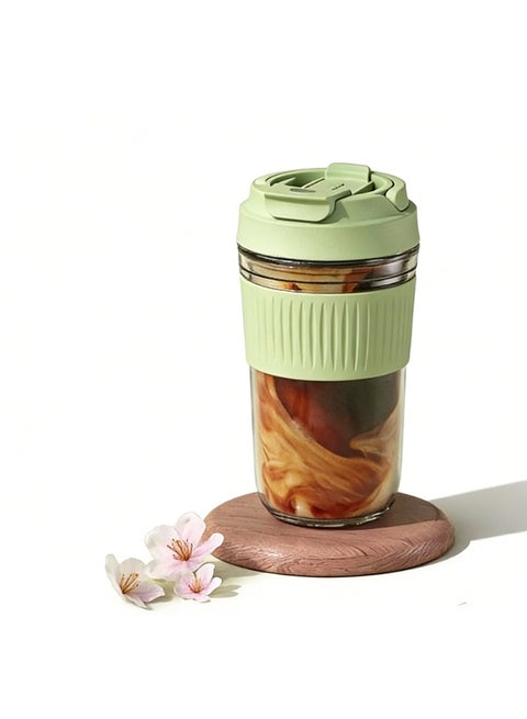 Portable and simple cup with straw cup, heat-resistant portable glass cup, high appearance level office cup for girls, milk cup