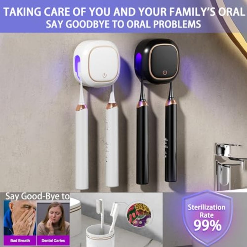 Toothbrush Holder Wall Mounted, Rechargeable Smart Cleaner Case, Portable Toothbrush Holder for Electric and Manual Toothbrushes, Travel Home Toothbrush Cleaning Box - Image 2