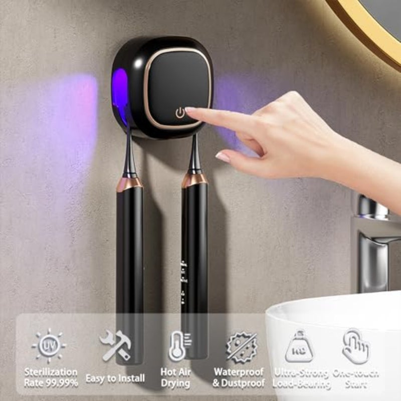 Toothbrush Holder Wall Mounted, Rechargeable Smart Cleaner Case, Portable Toothbrush Holder for Electric and Manual Toothbrushes, Travel Home Toothbrush Cleaning Box - Image 4