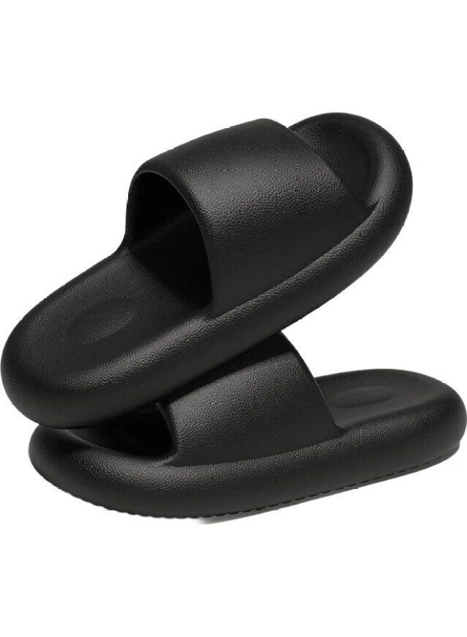 Lurad 4Cm Thick-Soled Squishy Slippers For Men, Summer Indoor Home Bathroom Shower Slippers For Women, Black, Size 35-36 - Image 3