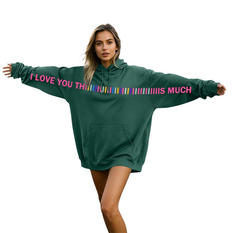 2025 Autumn and Winter Long-Sleeve Oversized Comfortable Casual Hooded Sweatshirt with Letter Print Trendy Brand for Men and Women - Image 4