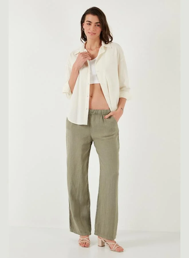 Lela Lela Cotton Regular Fit Long Sleeve Plain Shirt Women's SHIRT CF25S168305