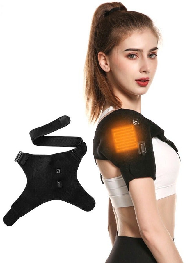 Unewshi Heated Shoulder Brace Wrap,Shoulder Pads 3 Heating Setting Infrared Shoulder Wrap with Hot Cold Therapy for Rotator Cuff, Frozen Shoulder,Relax Muscle Pain Relief Shoulder Compression Sleeve  - Image 1