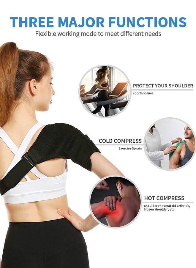 Unewshi Heated Shoulder Brace Wrap,Shoulder Pads 3 Heating Setting Infrared Shoulder Wrap with Hot Cold Therapy for Rotator Cuff, Frozen Shoulder,Relax Muscle Pain Relief Shoulder Compression Sleeve  - Image 3