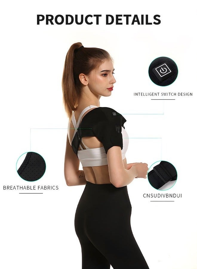Unewshi Heated Shoulder Brace Wrap,Shoulder Pads 3 Heating Setting Infrared Shoulder Wrap with Hot Cold Therapy for Rotator Cuff, Frozen Shoulder,Relax Muscle Pain Relief Shoulder Compression Sleeve  - Image 4