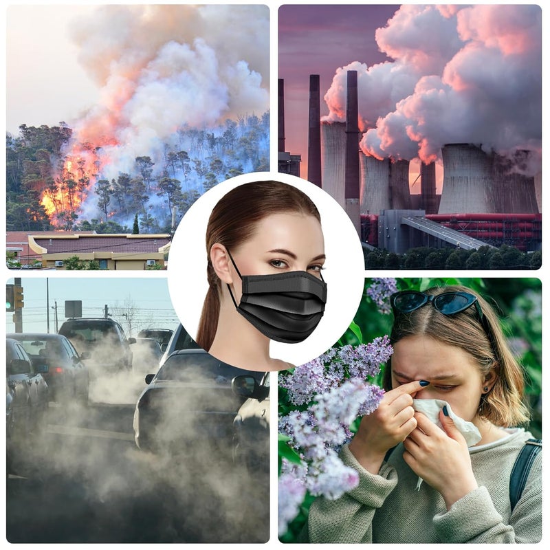 200 PCS Disposable Face Masks, Black Masks, 3 Ply Protection Disposable Face Masks - Image 4