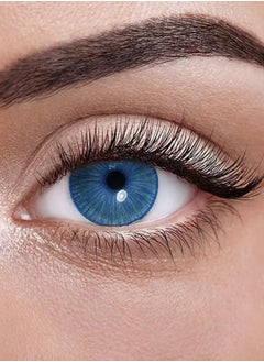 Unibling New York Blue Yearly Colored Contact Lenses, Unisex Cosmetic Contact Lenses, Enlargement Collection, Light Blue, With Case  - Image 4