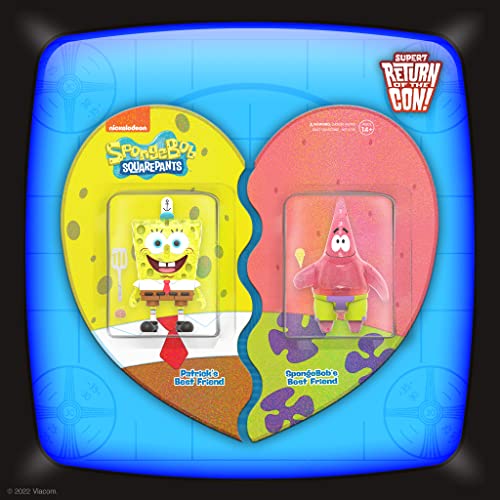 Super7 Spongebob Squarepants Spongebob and Patrick BFF - (2-Pack) 3.75" Spongebob Action Figures with Accessories Classic Cartoon Collectibles and Retro Toys - Image 5