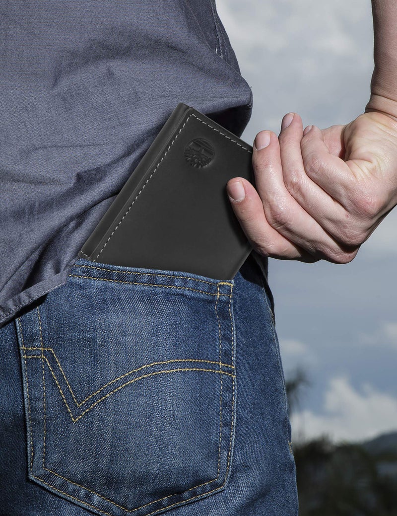 Timberland Men's Leather Trifold Wallet With Id Window, Black (Cloudy), One Size - Image 4