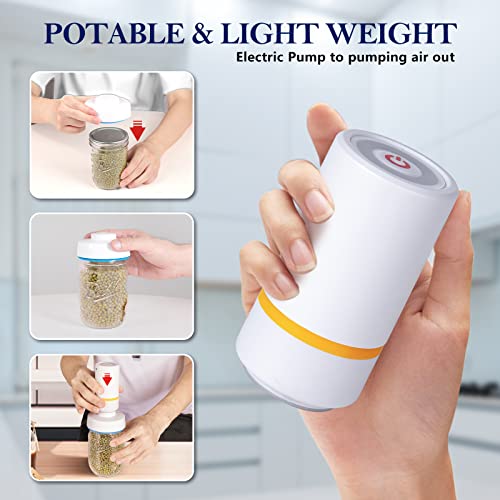 Dycica Electric Mason Jar Vacuum Pump Kit: Wide Mouth Jars Compatible with Food Saver Vacuum Sealer Machine - Image 3