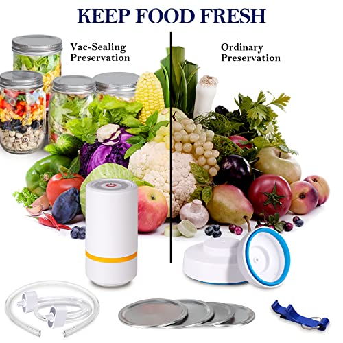 Dycica Electric Mason Jar Vacuum Pump Kit: Wide Mouth Jars Compatible with Food Saver Vacuum Sealer Machine - Image 4