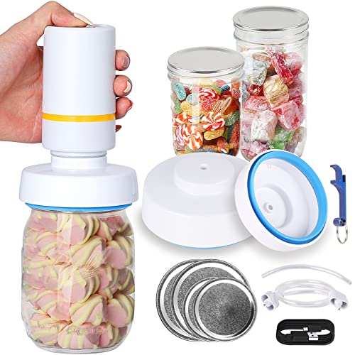 Dycica Electric Mason Jar Vacuum Pump Kit: Wide Mouth Jars Compatible with Food Saver Vacuum Sealer Machine - Image 1