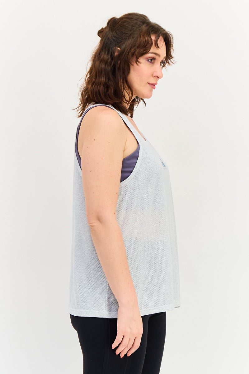 Nike Women Dri-Fit Sleeveless Training Top, Light Grey - Image 2