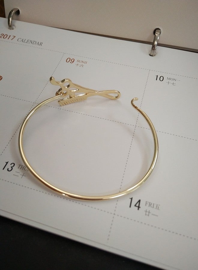 MANZHEN Easy Open Scissors and Comb Bangle Bracelet for Hairdresser (Gold) - Image 3