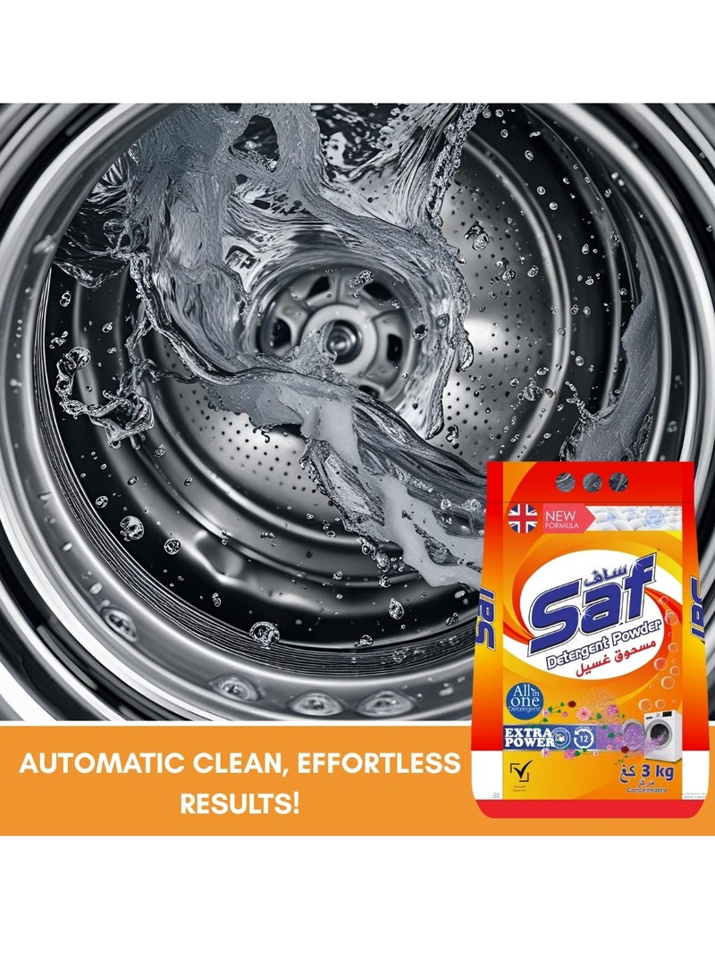 SAF Detergent 3KG|Effectively tackles tough stains and dirt, leaving your clothes clean, bright, and fresh. - Image 3