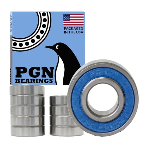 PGN Bearings PGN (10 Pack) 6203-2RS Bearing - Lubricated Chrome Steel Sealed Ball Bearing - 17x40x12mm Bearings with Rubber Seal & High RPM Support - Image 1