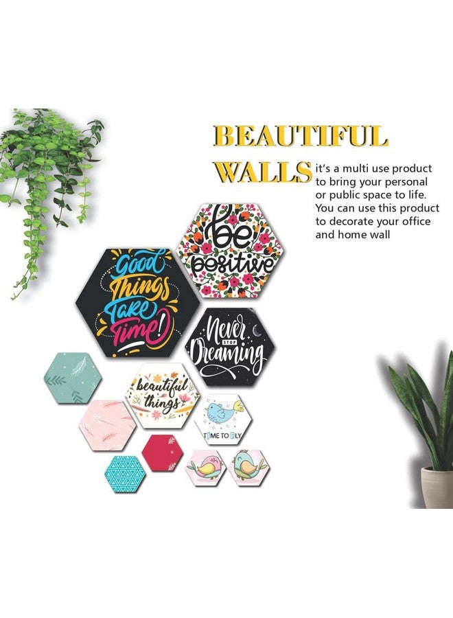 SAF paintings set of 11 motivational hexagon wall Painting for Home Decor | Office | Gift | Bedroom | Living Room | Home Decoration | Wall Hanging Decorative Item OL-HX-RO-37A - Image 2