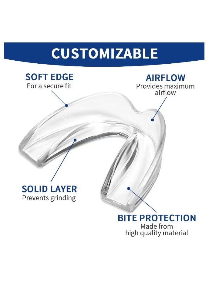 وينر 4 قطع واقي فم لطحن الأسنان ليلاً، واقيات فم لطحن الأسنان لحماية الأسنان، قابلة لإعادة الاستخدام لطحن الأسنان، لطحن الأسنان، واقيات ليلية لطحن الأسنان - Image 3