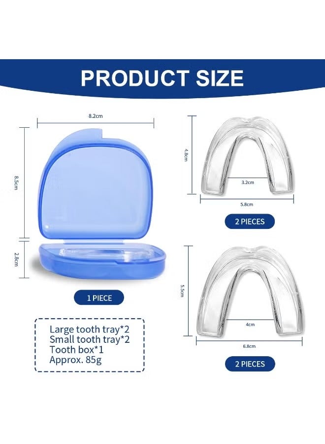 وينر 4 قطع واقي فم لطحن الأسنان ليلاً، واقيات فم لطحن الأسنان لحماية الأسنان، قابلة لإعادة الاستخدام لطحن الأسنان، لطحن الأسنان، واقيات ليلية لطحن الأسنان - Image 4