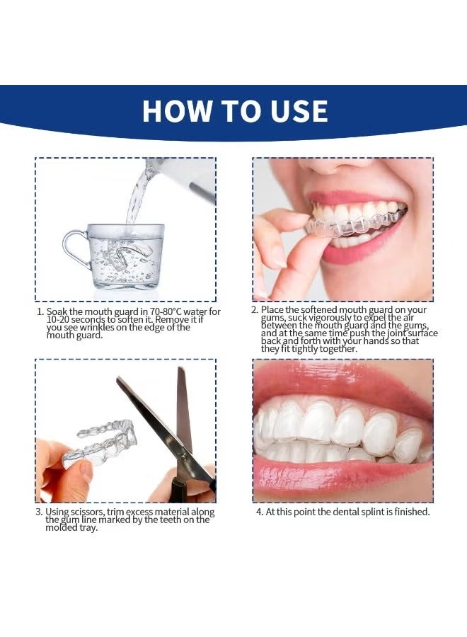 وينر 4 قطع واقي فم لطحن الأسنان ليلاً، واقيات فم لطحن الأسنان لحماية الأسنان، قابلة لإعادة الاستخدام لطحن الأسنان، لطحن الأسنان، واقيات ليلية لطحن الأسنان - Image 5
