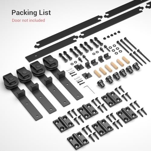 CCJH 8FT/96'' Bi-Folding Barn Door Hardware Sliding Track kit Heavy Duty for 4 Doors(No Wood Door，Hardwware Only) - Image 5