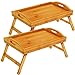 Pipishell Bamboo Bed Tray Table with Foldable Legs, Breakfast Tray with Handles, Ideal for Kids, Couples, Sofa, Bed, - Image 2