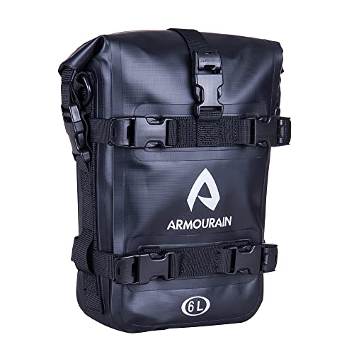 ARMOURAIN Motorcycle Bumpers Bag Waterproof 6L 8L 15L Motor Crash Bar Bag with Shoulder Strap Motorcycles Side Frame Bag Riding Tools Accessories6L Black - Image 1