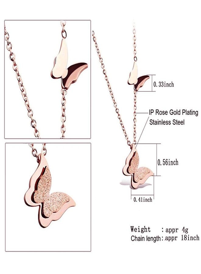 YouBella Jewellery Stylish 18k Rose Gold Plated Butterfly Necklace Jewellery for Women and Girls (Pendant and Earrings) - Image 3