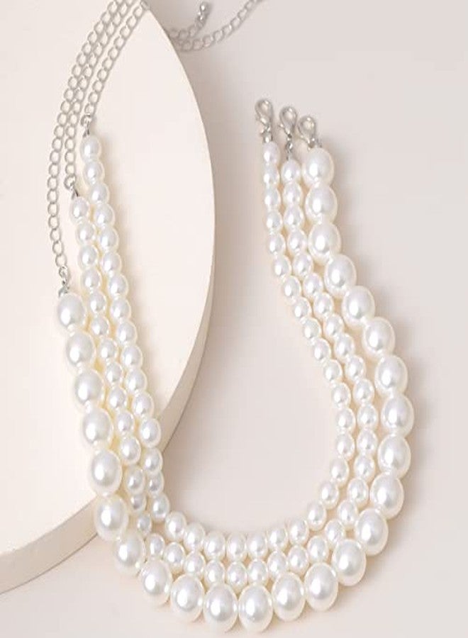 RECTYO GALLERY1Psc Premium Boho Choker Necklaces for Women - Faux Round Pearl Layered Fashion Chunky Thick Clavicle Necklace Wedding Bride Jewelry Gifts - Image 5