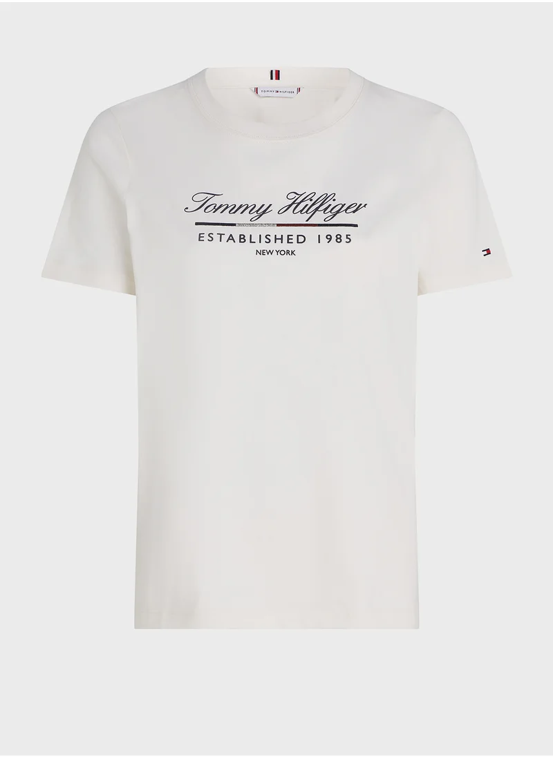 تومي هيلفيغر Crew Neck Logo T-Shirt