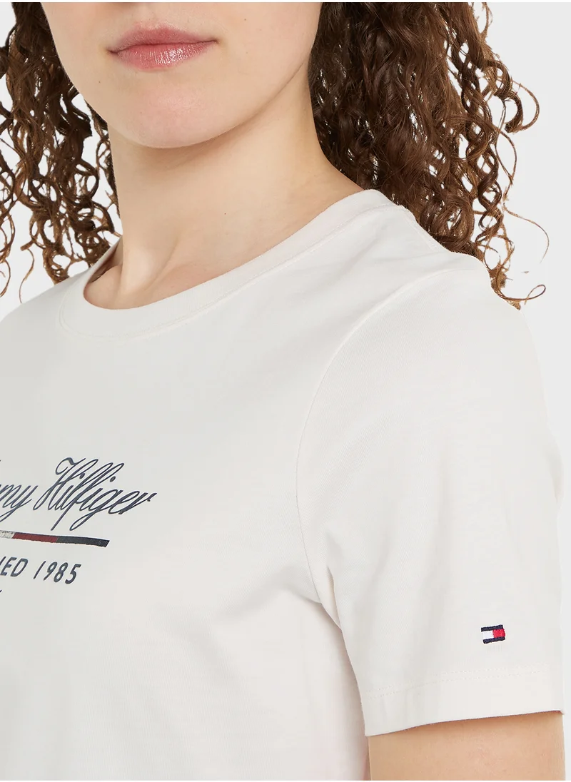 تومي هيلفيغر Crew Neck Logo T-Shirt